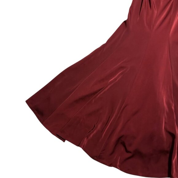 Alyce Paris Burgundy Red Floor Length Gown Maxi Dress High Slit Fitted Size 6 - Picture 12 of 16